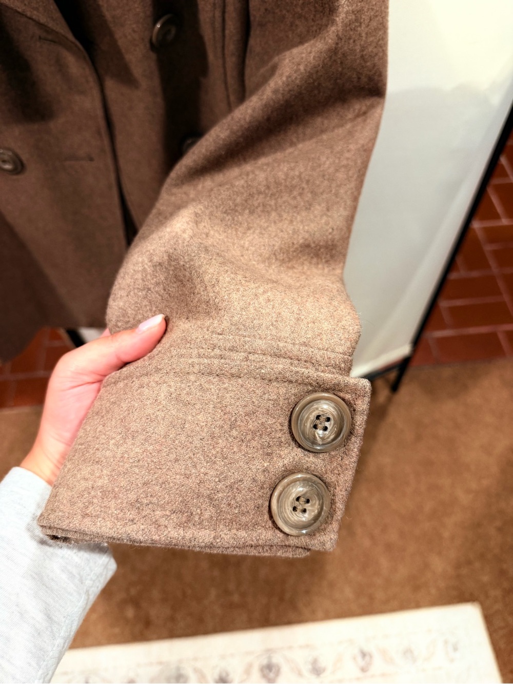 New York & Company Women's Wool Blend Peacoat โ Tan Brown, Size 12 - Picture 4 of 7